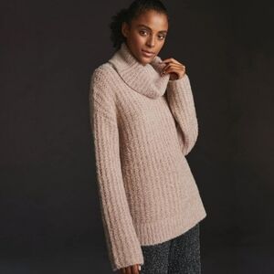 Maeve By Anthropologie Cowl-Neck Pullover Sweater, SP, Natural Blush, Cozy, Soft